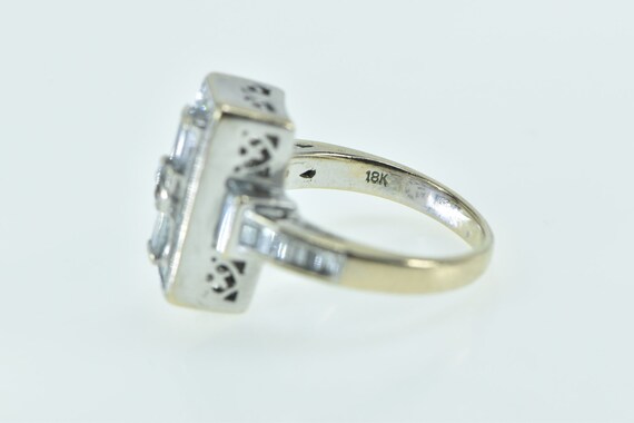 18K Diamond Princess Halo Ornate Engagement Ring … - image 2