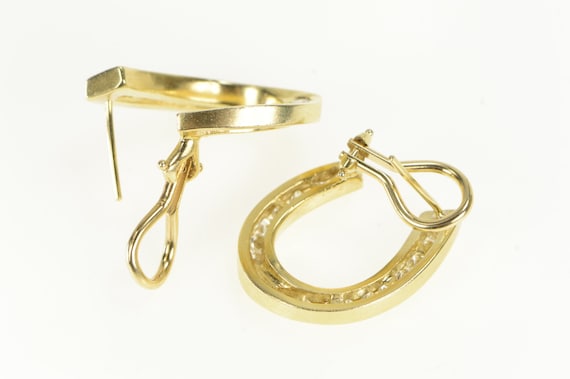 14K 1.36 Ctw Diamond Curved Loop Statement Earrin… - image 3