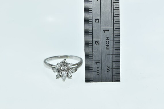 14K Round Diamond Vintage Cluster Statement Ring … - image 4