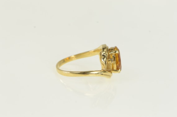 14K Oval Citrine Diamond Accent Bypass Ring Size … - image 2