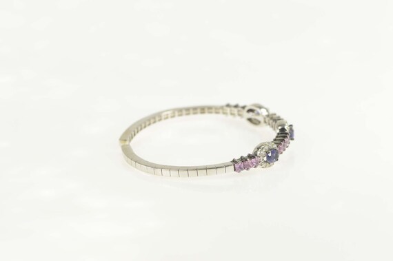 18K 3.80 Ctw Iolite Diamond Halo Pink Topaz Brace… - image 2