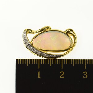 18K Natural Black Opal Diamond Inset Statement Pendant Yellow Gold image 4