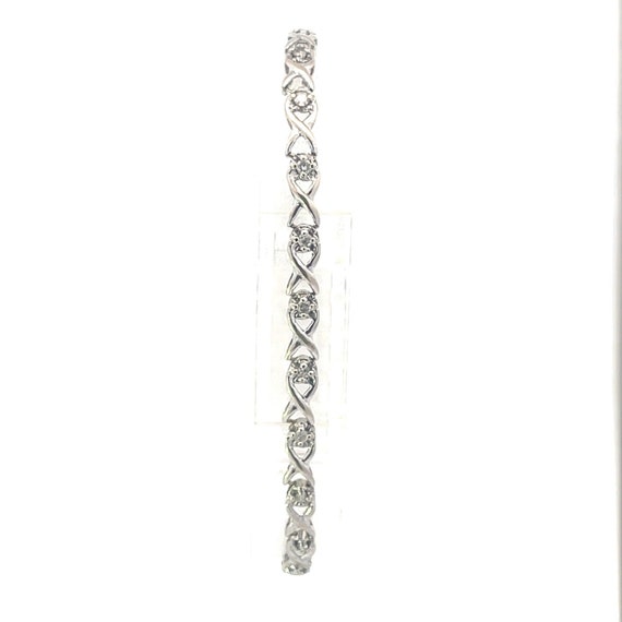 10K Vintage Diamond X O Hugs Kisses Tennis Bracelet 7