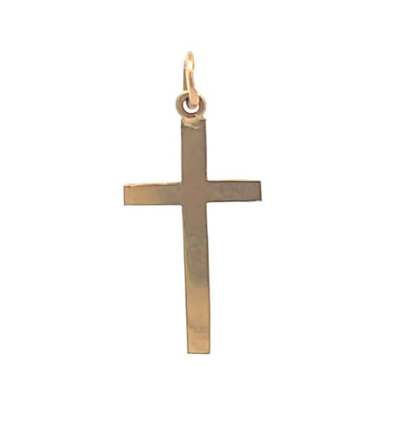 14K Square Cross Christian Faith Symbol Charm/Pen… - image 1