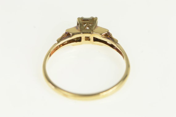14K 1940's Diamond Three Stone Promise Ring Size … - image 3