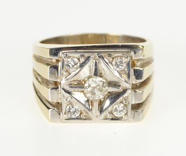 14K 0.60 Ctw Men's Ornate Diamond Wedding Ring Size 10.25 | Etsy