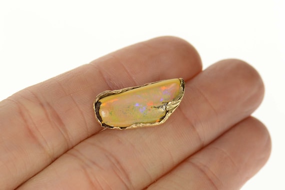 9K Ornate Natural Opal Ornate Lapel Pin/Brooch Ye… - image 5