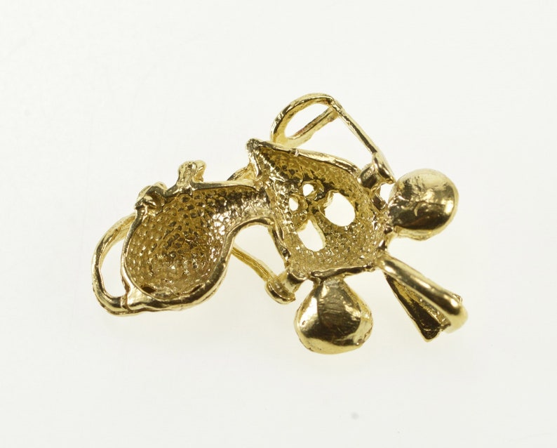 10K Stylized Cartoon Mouse with Glasses CharmPendant Yellow Gold