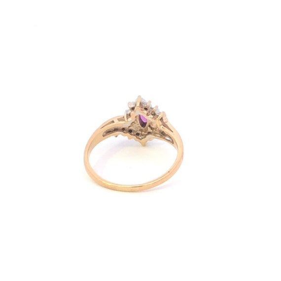 10K Marquise Ruby Diamond Accent Vintage Bypass R… - image 3