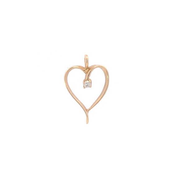 14K Diamond Heart Love Symbol Anniversary Pendant… - image 1