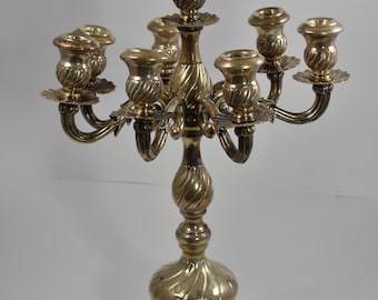 Sterling Silver Ornate 8 Stick Candelabra