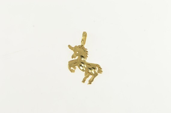 14K Diamond Cut Unicorn Unique Symbol Charm/Penda… - image 1