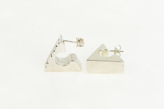 Sterling Silver Squared Geometric Pattern Triangl… - image 2