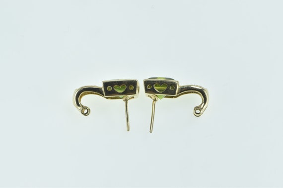 14K Princess Peridot Diamond Cross Stud Earrings … - image 2