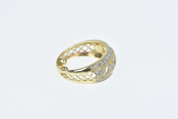 14K Diamond X Criss Cross Domed Band Ring Size 4.… - image 2