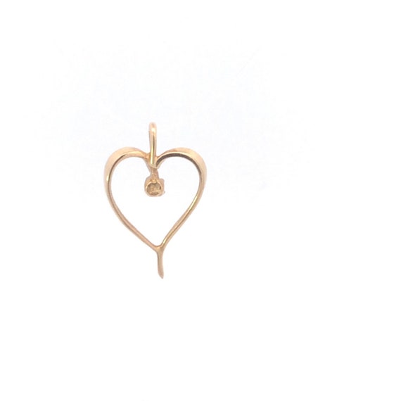 14K Diamond Heart Love Symbol Anniversary Pendant… - image 3