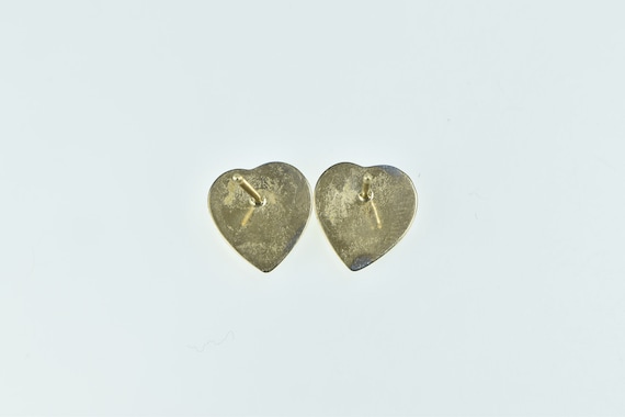 14K Two Tone Puffy Heart Love Symbol Stud Earring… - image 2