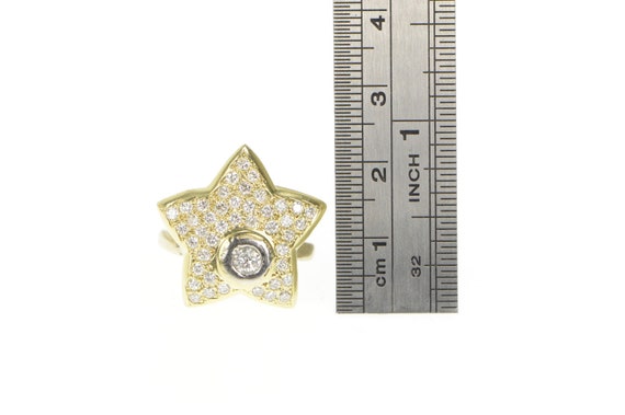 14K 1.50 Ctw Diamond Pave Star Statement Ring Siz… - image 4
