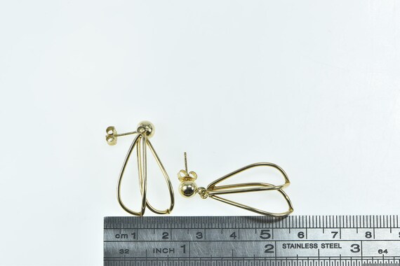 14K Vintage Dangle Petal Loop Statement Earrings … - image 4
