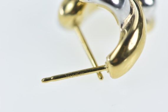 14K Puffy Twist X Criss Cross Semi Hoop Earrings … - image 3