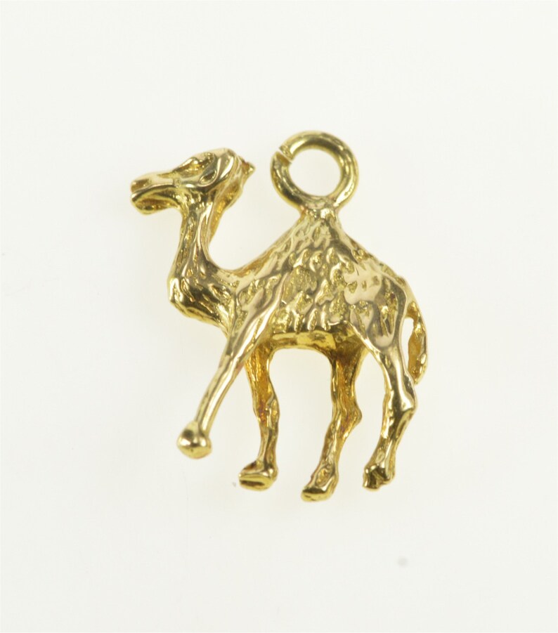 14K 3D Camel Desert Animal CharmPendant Yellow Gold