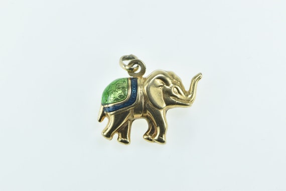 9K Enamel Puffy Elephant Animal Patience Symbol P… - image 1