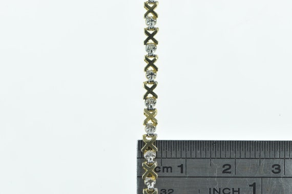 10K Diamond X Criss Cross Vintage Tennis Bracelet… - image 4
