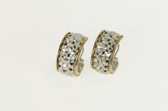 Sterling Silver Two Tone 14k Gold Diamond Cut Lat… - image 1