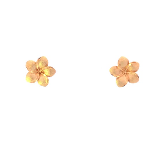 Estate plumeria flower stud - Gem