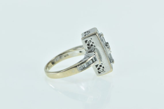 18K Diamond Princess Halo Ornate Engagement Ring … - image 3