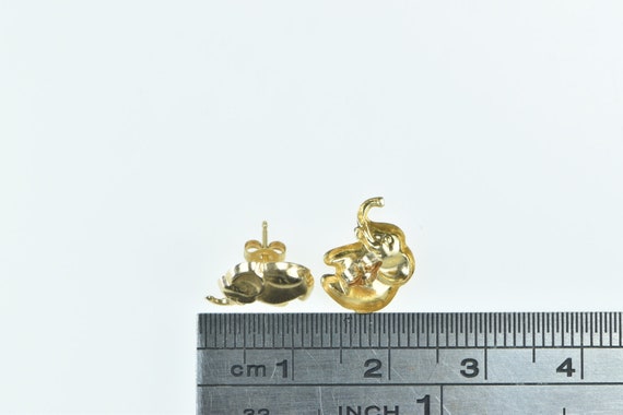 14K Elephant Animal Memory Symbol Stud Earrings Y… - image 4