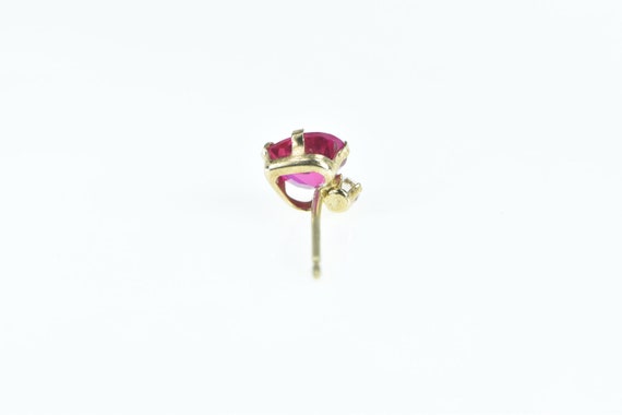10K Heart Syn. Ruby Diamond Accent Single Stud Ea… - image 2