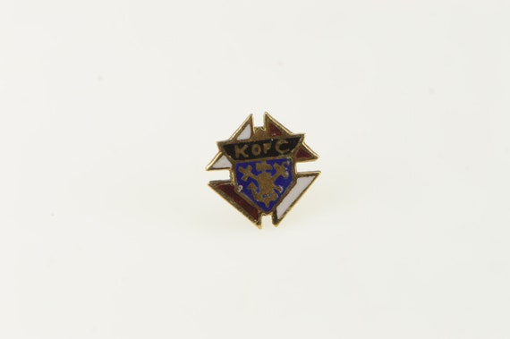10K Knights of Columbus Enamel Lapel Pin/Brooch Y… - image 1