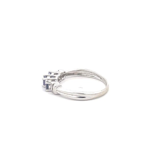 10K Three Stone Tanzanite Diamond Vintage Ring Si… - image 2