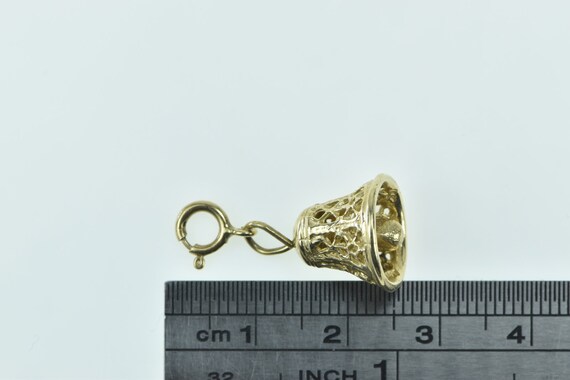 14K 3D Articulated Filigree Wedding Bell Charm/Pe… - image 4