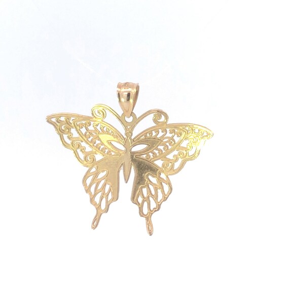 14K Filigree Butterfly Beauty Change Symbol Charm… - image 3