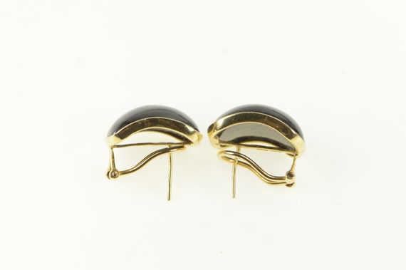 14K 1960's Vintage Curved Black Onyx Earrings Yel… - image 2