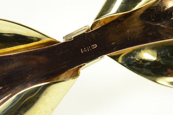 14K 1930's Diamond Ruby Ornate Two Tone Bow Pin/B… - image 3