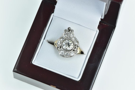 14K 1.83 Ctw OEC Victorian Diamond Engagement Rin… - image 1