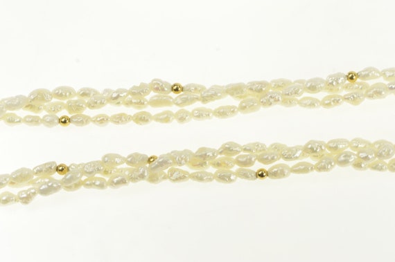 14K 3.7mm Pearl Layered Beaded Retro Vintage Neck… - image 1