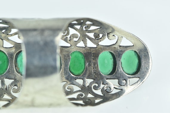 Sterling Silver Ornate Emerald Filigree Scroll Fi… - image 3