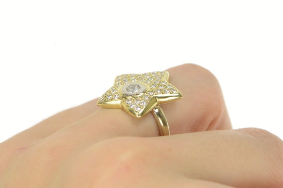 14K 1.50 Ctw Diamond Pave Star Statement Ring Siz… - image 6