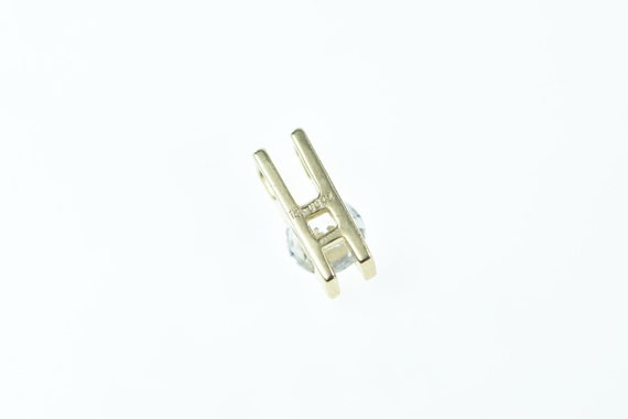 14K Round Vintage Squared Bar Classic Pendant Yel… - image 3