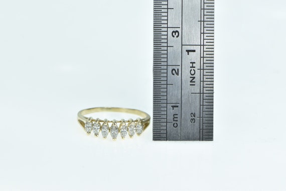 14K Marquise Diamond Diamond Vintage Band Ring Si… - image 4