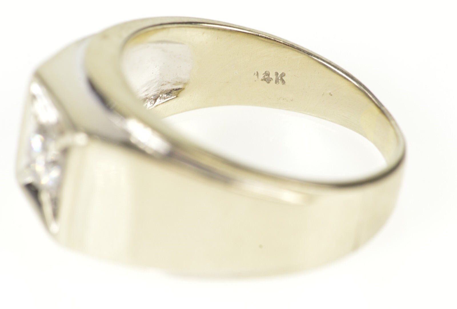 14K 0.58 Ct Men's Diamond Solitaire Squared Wedding Ring | Etsy