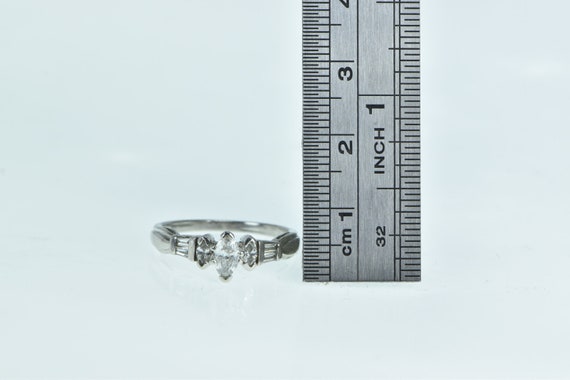 Platinum 0.50 Ctw Marquise Diamond Engagement Rin… - image 4