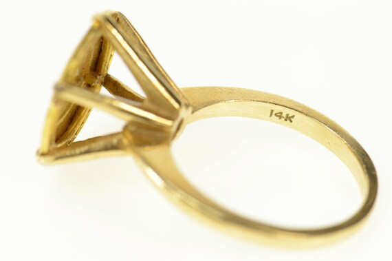 14K Victorian Enamel Diamond Raised Cocktail Ring… - image 3