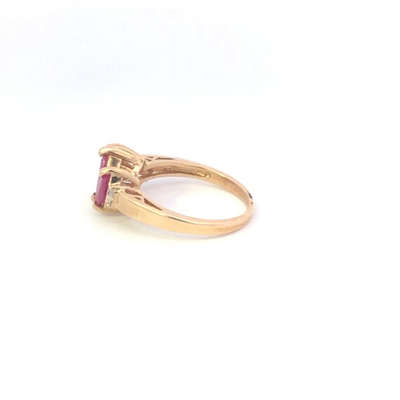 10K Marquise Syn. Ruby Diamond Statement Ring Siz… - image 2