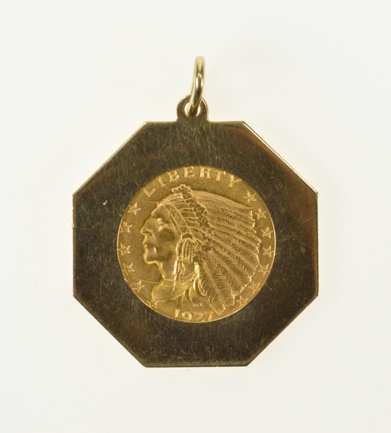 14k 1927 250 Indian Head Quarter Eagle Coin Charmpendant Yellow Gold