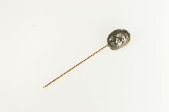 10K Repousse Coin Face Mercury Dime Stick Pin Yel… - image 1